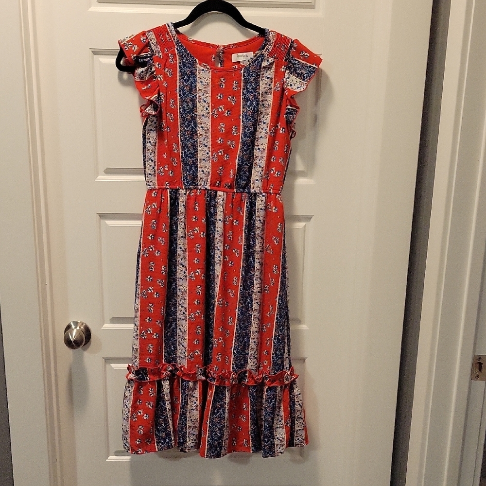 Speechless Red and White Ruffled Sundress